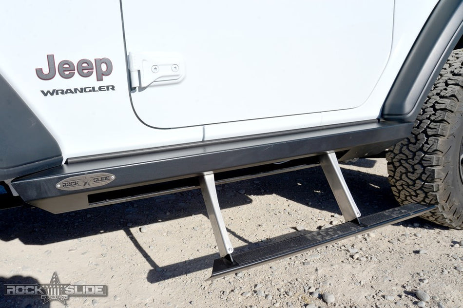 Jeep JL Side Step Sliders For 20-23 Wrangler JL 2 Door Models Set Rock Slide Engineering