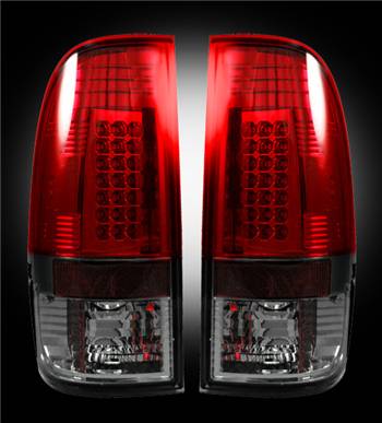 Ford Superduty F250HD/350/450/550 08-16 LED TAIL LIGHTS - Dark Red Smoked Lens