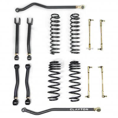 Jeep Wrangler 2.5" Ride Right+ Lift Kit for 2DR 2018+ JL with control arms, springs, and sway bar links, premium suspension parts.