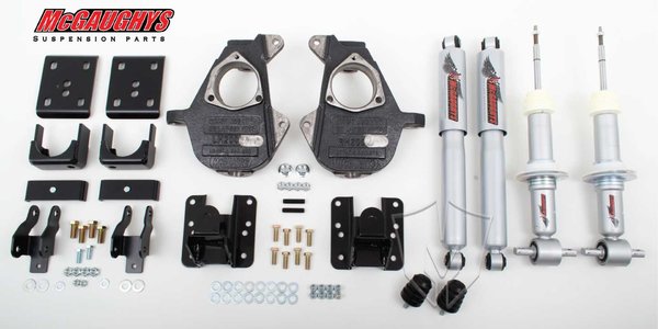 07-13 GM TRUCK (1/2TON 2WD) 3/5 OR 4/6 SPINDLES (/ADJUSTABLE FRONT STRUTS) REAR SHOCKS FLIP KIT  ADJ. REAR HANGERS REAR SHOCK EXTENDERS