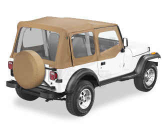 Replace-a-Top Fabric-only Soft Top Spice Jeep 88-95 Wrangler; Includes door skins; Clear side and rear windows