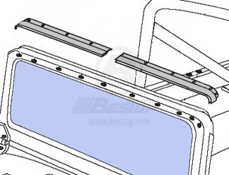 Windshield Channel Black Jeep 76-95 CJ7/Wrangler  Toyota 64-84 Landcruiser; 2-piece drill-in style with self-tapping screws