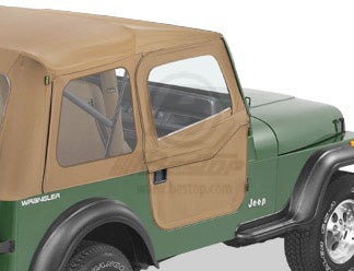 2-piece Full Fabric Doors Spice Jeep 80-95 CJ7 AND Wrangler; Fit Supertop 51603/54603 54599; Sunrider 51698 or Halftop 53819