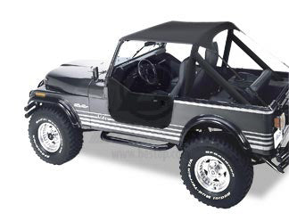 BikFTi Top Traditional Black Crush Jeep 76-91 CJ7/CJ8 AND Wrangler; Requires 51209-01 channel