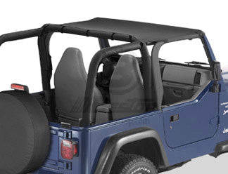 Header Bikini Top  Targa-style Black Denim Jeep 97-02 Wrangler; Targa (standard length); requires 51238-01 channel