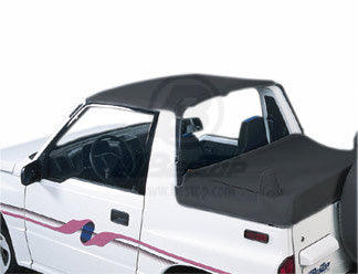 Bikini Top  Strapless Black Denim Suzuki 86-94 Samurai; Targa (standard length); Must have factory soft top windshield header