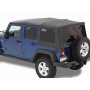 Supertop NX Complete Replacement Soft Top Black Diamond Jeep 07-17 Wrangler Unlimited; No doors included; Tinted side and rear windows (Large OEM style rear curtain)