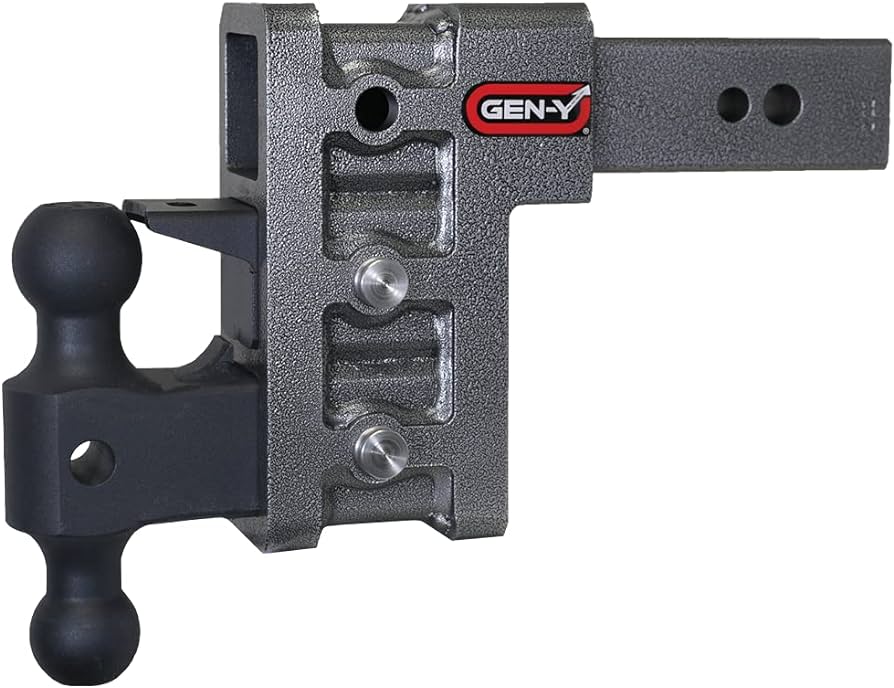 GEN-Y GH-1623 MEGA-Duty Adjustable 6" Drop Hitch with GH-0161 Dual-Ball, GH-0162 Pintle Lock for 2.5" Receiver - 32,000 LB Towing Capacity - 3,500 LB Tongue Weight