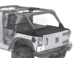 Duster Deck Cover Black Diamond Jeep 07-17 Wrangler Unlimited; With factory soft top removed; Requires factory tailgate bar