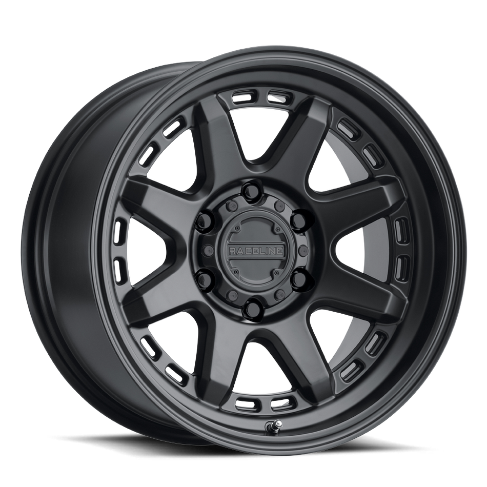 Aluminum Wheels 15x8 Scout 947B Satin Black -24 Offset 6 on 139.7 Bolt Pattern 106.1 Bore Raceline