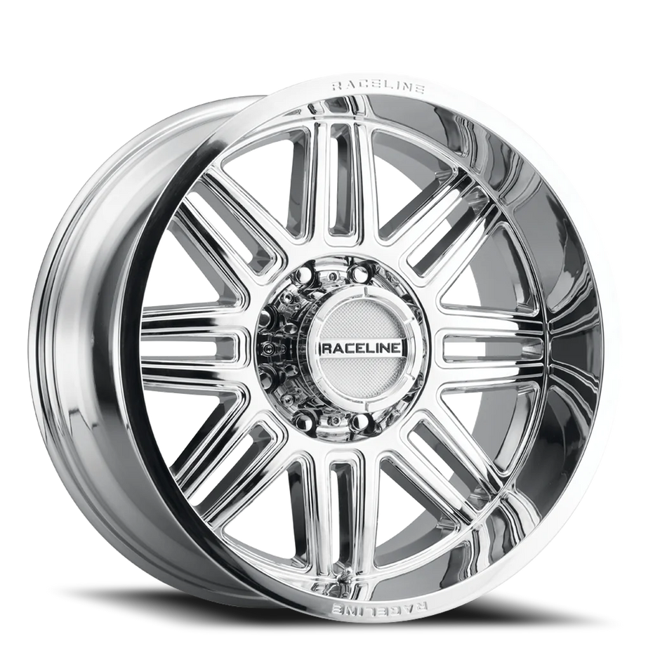 Aluminum Wheels 20x9 Split 948C Chrome 18 Offset 8 on 180 Bolt Pattern 124.2 Bore Raceline