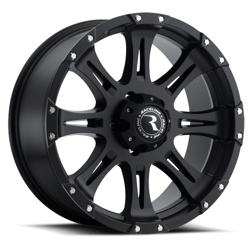 Aluminum Wheels 16x8 Raptor 981 Matte Black 0 Offset 5 on 114.3 Bolt Pattern 78.3 Bore Raceline