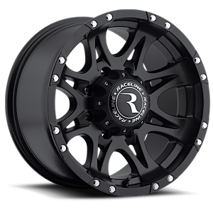 Aluminum Wheels 16x8 Raptor 981 Matte Black 0 Offset 8 on 165.1 Bolt Pattern 131 Bore Raceline