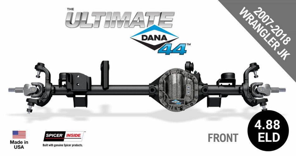 Ultimate Dana 44™ Crate Axle, Fits 2007-2018 Jeep Wrangler JK - Front Axle - 4.88 Gear Ratio, Electronic Locking Differential