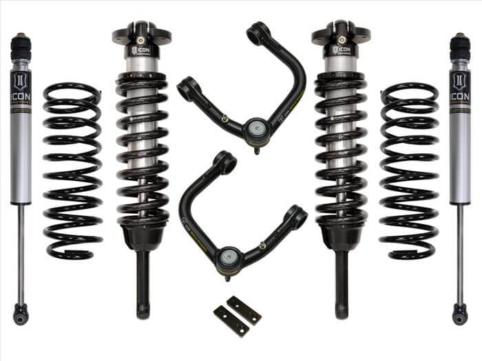 2010-2023 Toyota 4Runner ICON Stage 2 Suspension System with Tubular UCA, 0-3.5" Lift, Coilovers, and Shocks for On and Off-road Performance