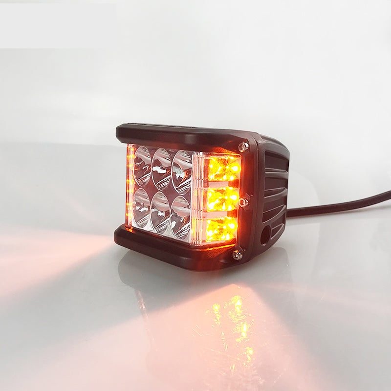 Dual Color Ditch Light Pod strobe Amber 48w