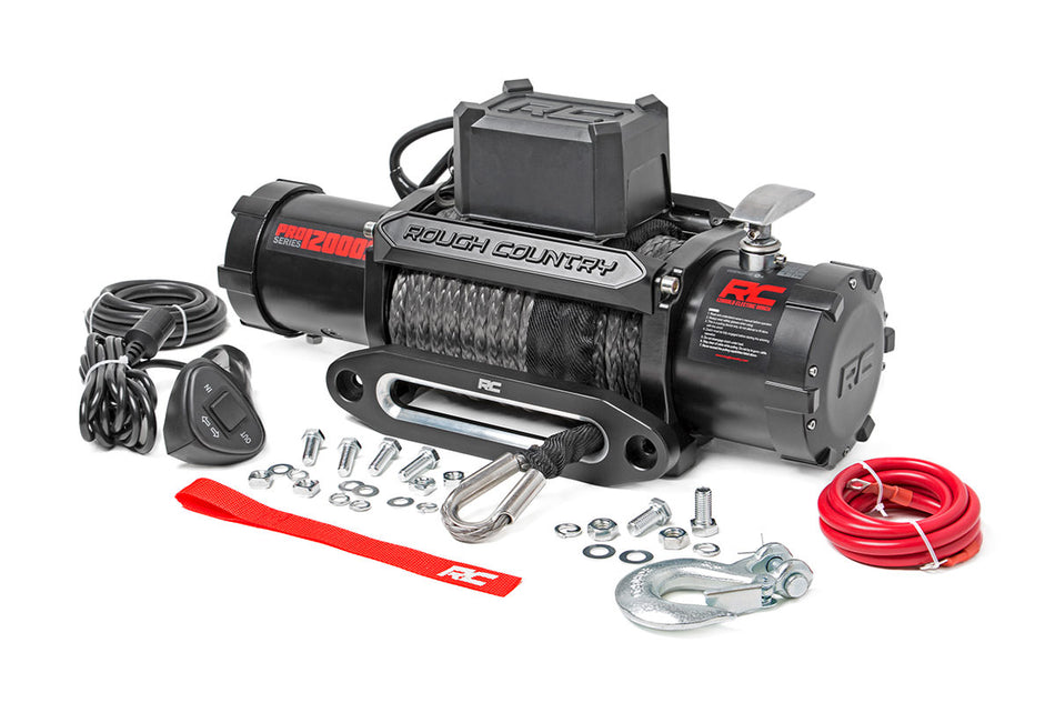 12000lb Pro Series Electric Winch  Synthetic Rope