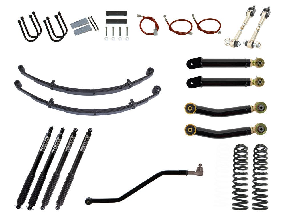 Rusty's XJ Cherokee 4.5" Advanced Kit - Adjustable Flex Arms - RX800 Shocks