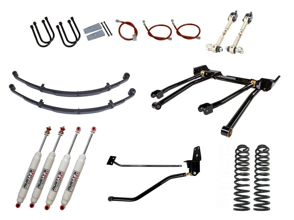 Rusty's XJ Cherokee 4.5" Long Travel Kit - 4 Link - RX100 Shocks