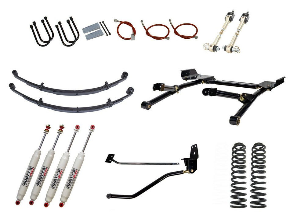 Rusty's XJ Cherokee 4.5" Long Travel Kit - Radius Arm - RX100 Shocks