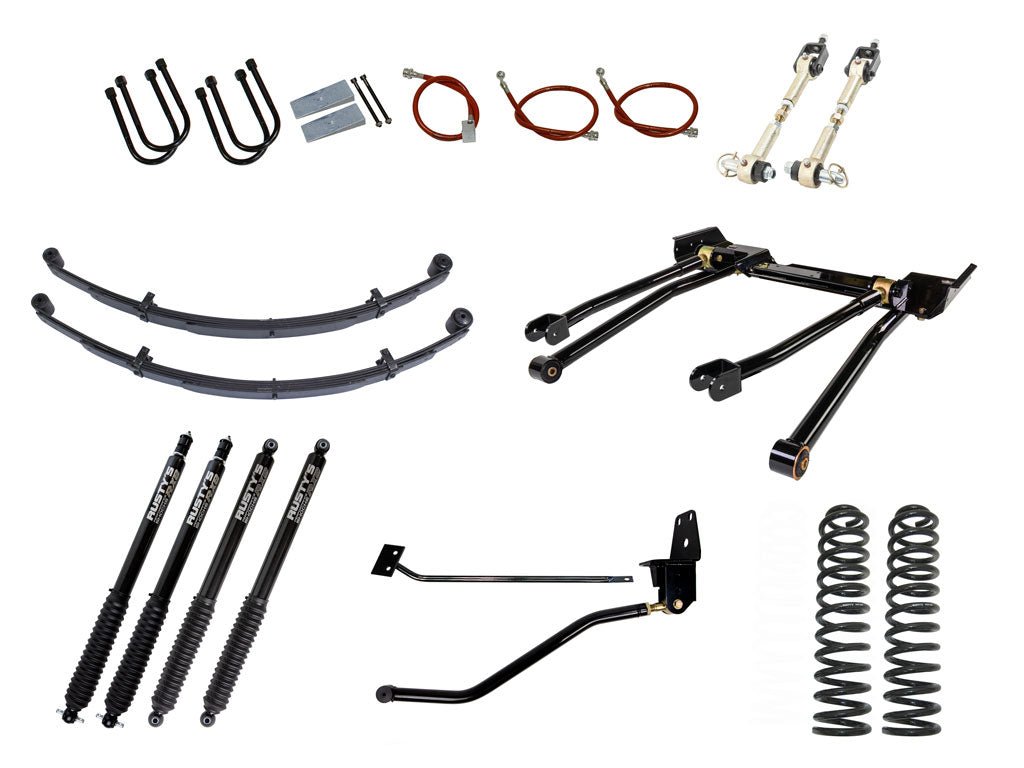 Rusty's XJ Cherokee 4.5" Long Travel Kit - 4 Link - RX800 Shocks