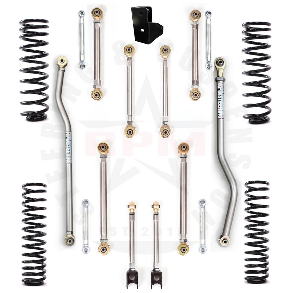 JL Wrangler 2.5 Inch Ultimate Aluminum Mid Arm Lift Kit RPM Steering