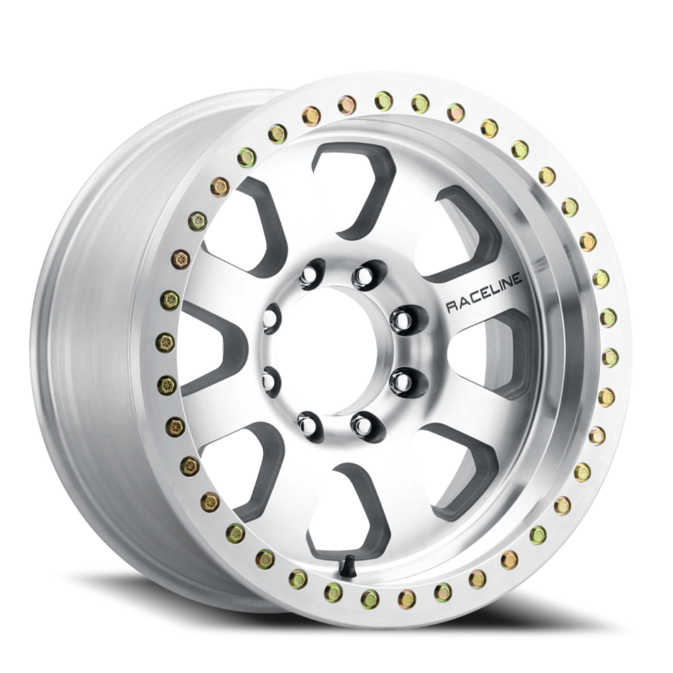 Aluminum Wheels 20x10 Avenger Beadlock RT260M Machined Silver -25 Offset 5 on 127 Bolt Pattern 83.82 Bore Raceline