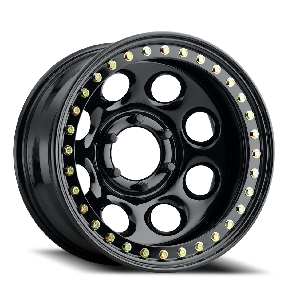 Aluminum Wheels 17x9.5 Rock 8 RT81 Gloss Black Beadlock Offset 5 on 127 Bolt Pattern 107.95 Bore Raceline