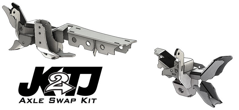 JK2TJ Front Axle Swap Kit Dana 44 Rubicon LCA Brackets W CAM Slot Artec Industries