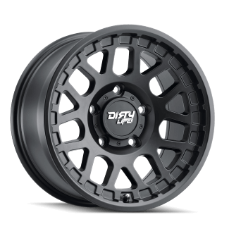 DIRTY LIFE 9306 Mesa Series Wheel in Matte Black, 17x9 size with 5x5 bolt pattern, ideal for JK/JL/JT models.