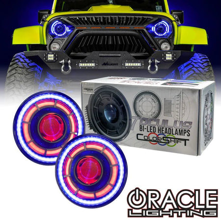 ORACLE LIGHTING OCULUS™ 7" COLORSHIFT BI-LED PROJECTOR HEADLIGHTS FOR JEEP WRANGLER JK - Offroad Outfitters