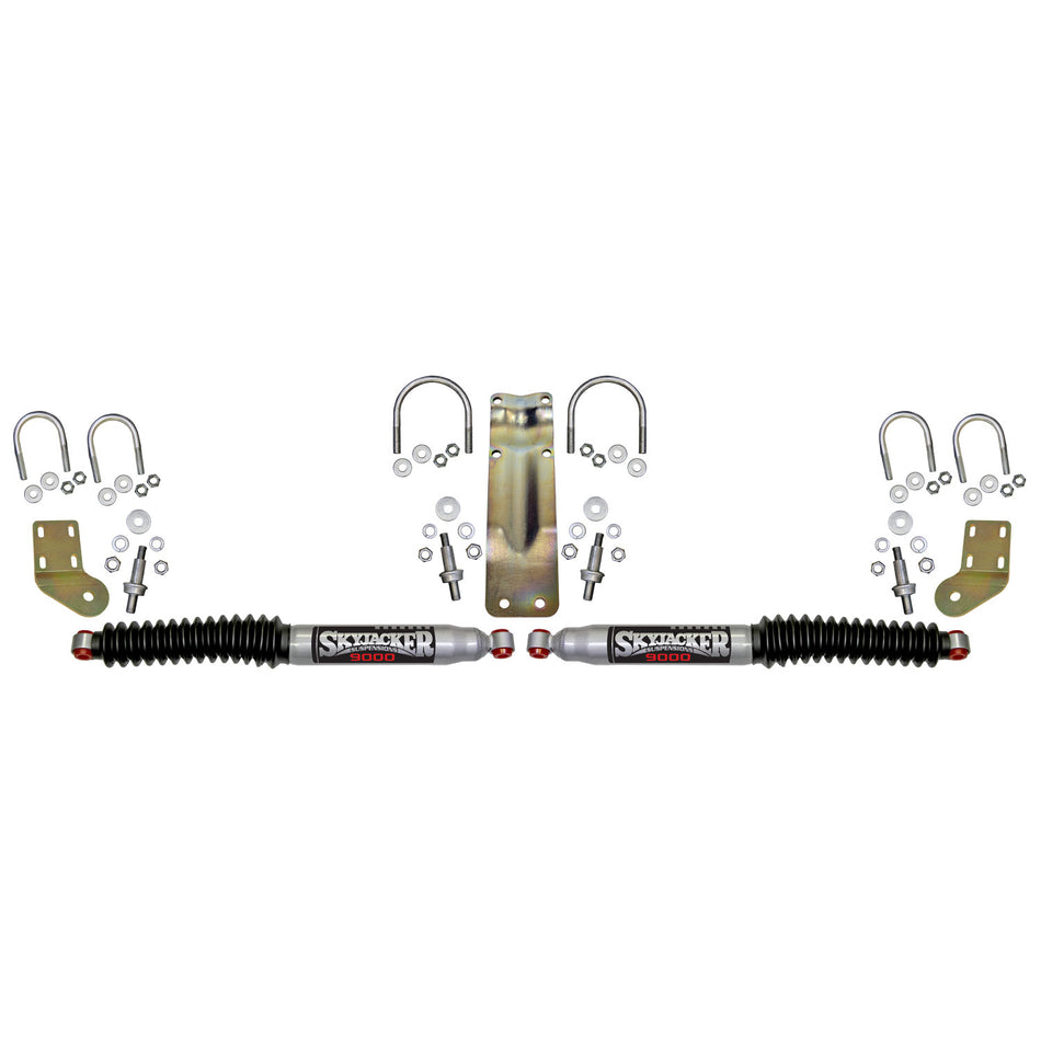 9000 Dual Steering Stabilizer Kit With Silver Cylinders and Black Boots 2005-2023 Ford F250/F350 Super Duty Skyjacker