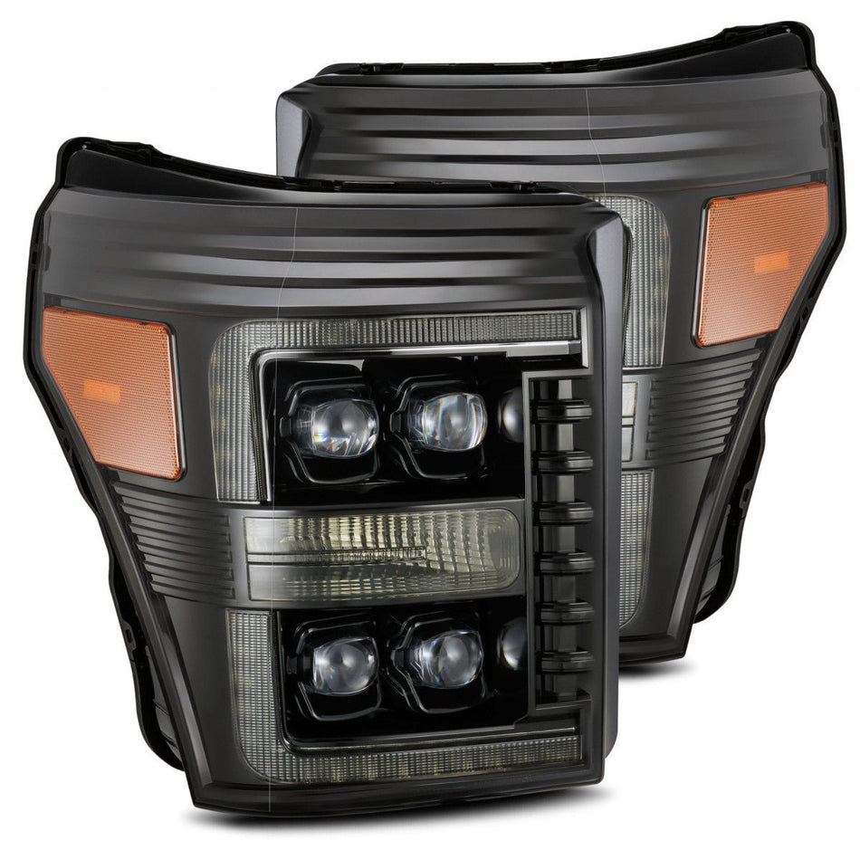 AlphaRex 11-16 Ford Super Duty NOVA-Series LED Projector Headlights Alpha-Black