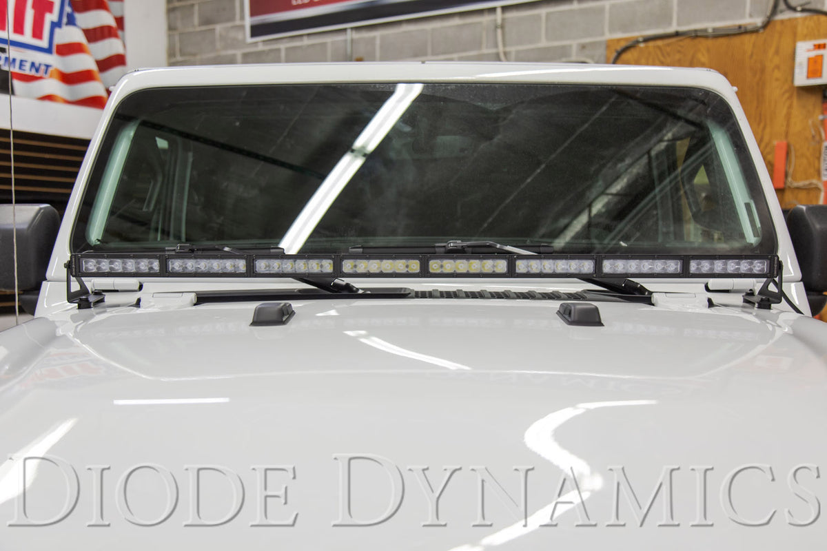 SS50 Hood LED Light Bar Kit for 2018-2021 Jeep JL Wrangler/Gladiator, White Driving