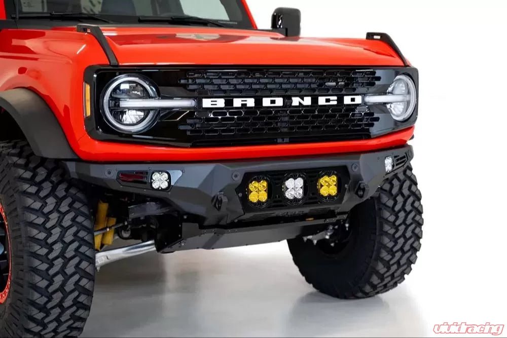 Addictive Desert Designs 21-22 Ford Bronco Bomber Front Bumper (w/ 3 Baja Designs LP4 Mounts) - Offroad Outfitters