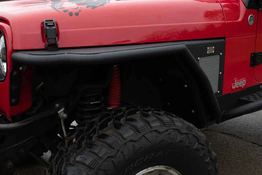 Fishbone Offroad 1997-2006 Jeep Wrangler TJ Front Tube Fenders with Hex-Mesh Panels - Offroad Outfitters