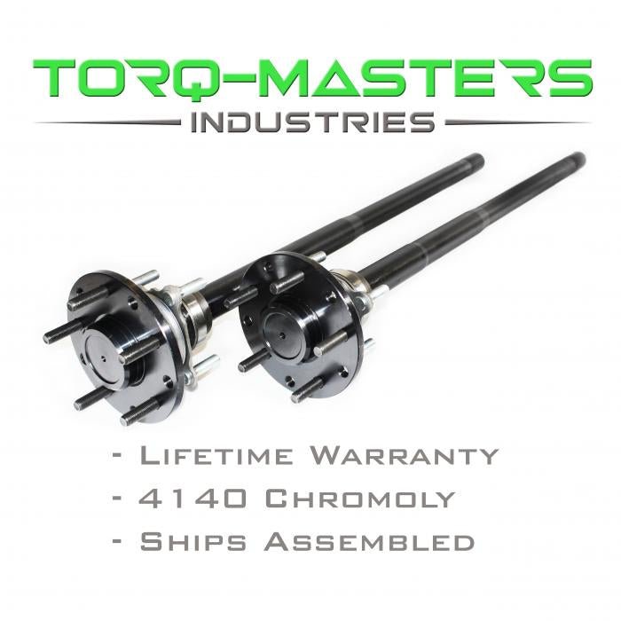 TORQ-MASTERS CHROMOLY REAR AXLE SHAFT ASSEMBLED PAIR JEEP YJ, TJ, XJ, ZJ DANA 35 1994 AND NEWER - Offroad Outfitters