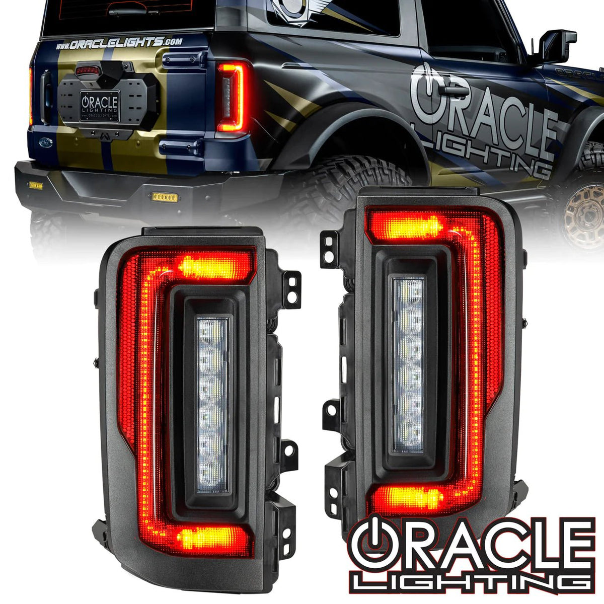 ORACLE LIGHTING FLUSH STYLE (LENSLESS) LED TAIL LIGHTS FOR 2021-2024 FORD BRONCO - Offroad Outfitters