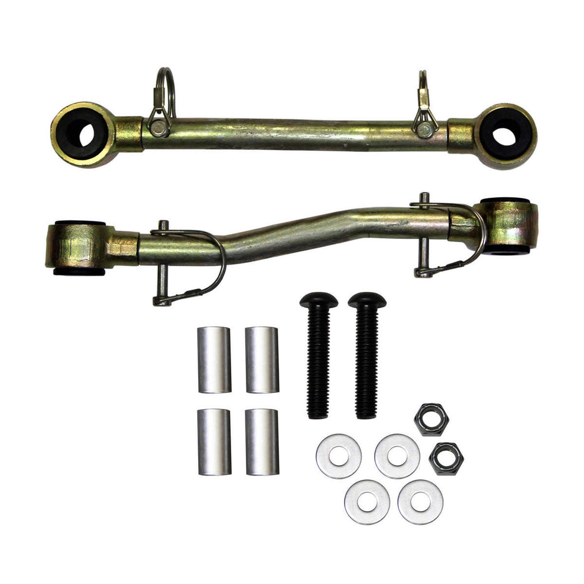 Sway Bar Extended End Links Disconnect Front Lift Height 2-5 Inch Double Black Rubber Bushings 07-18 Wrangler JK Skyjacker