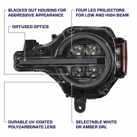 Form Lighting 2021-2024 Ford Bronco LED Projector Headlights (Pair) - Offroad Outfitters